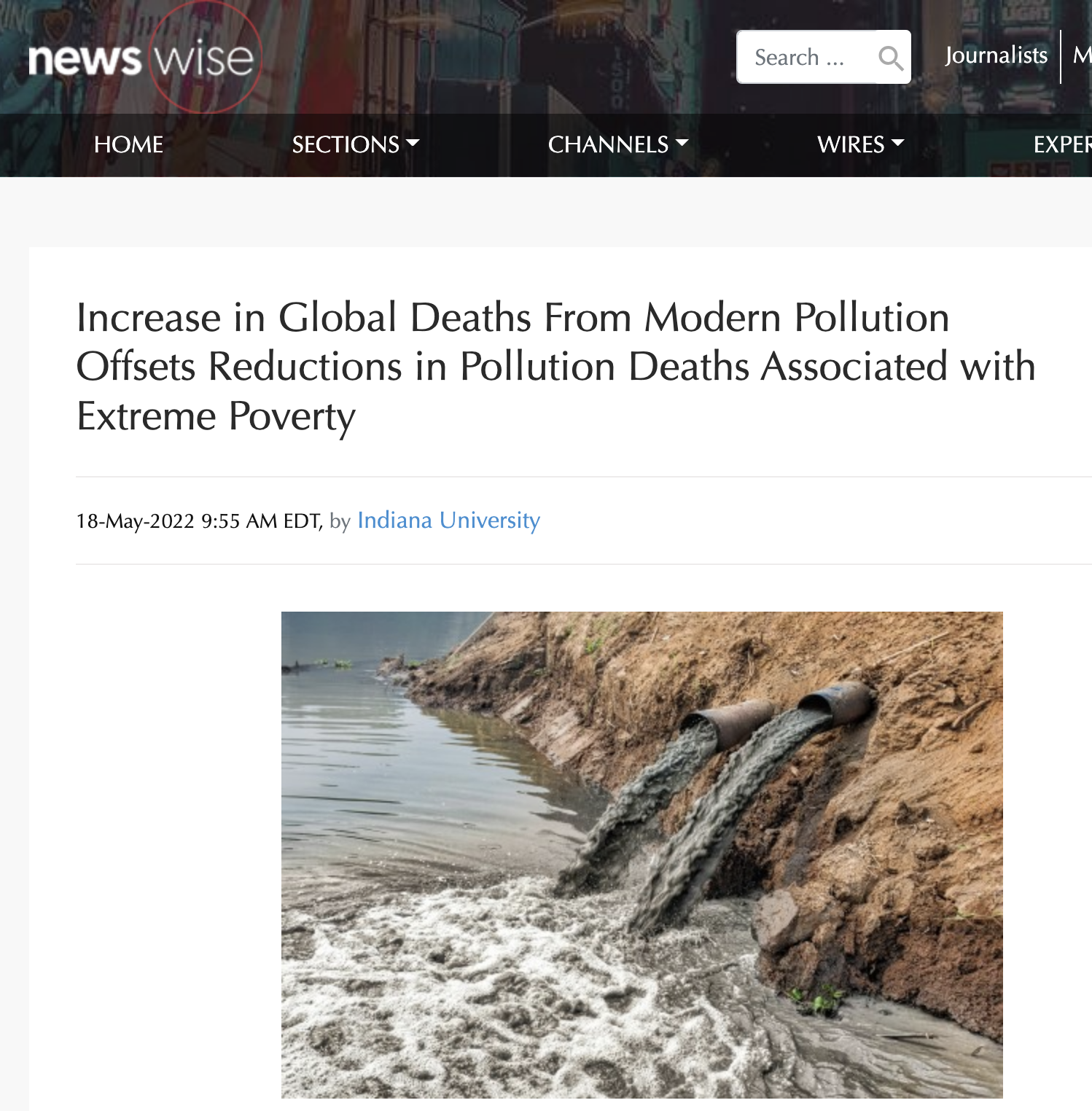 Increase in Global Deaths From Modern Pollution Offsets Reductions in Pollution Deaths Associated with Extreme Poverty